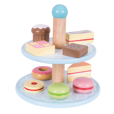 Bigjigs houten etagere met taartjes