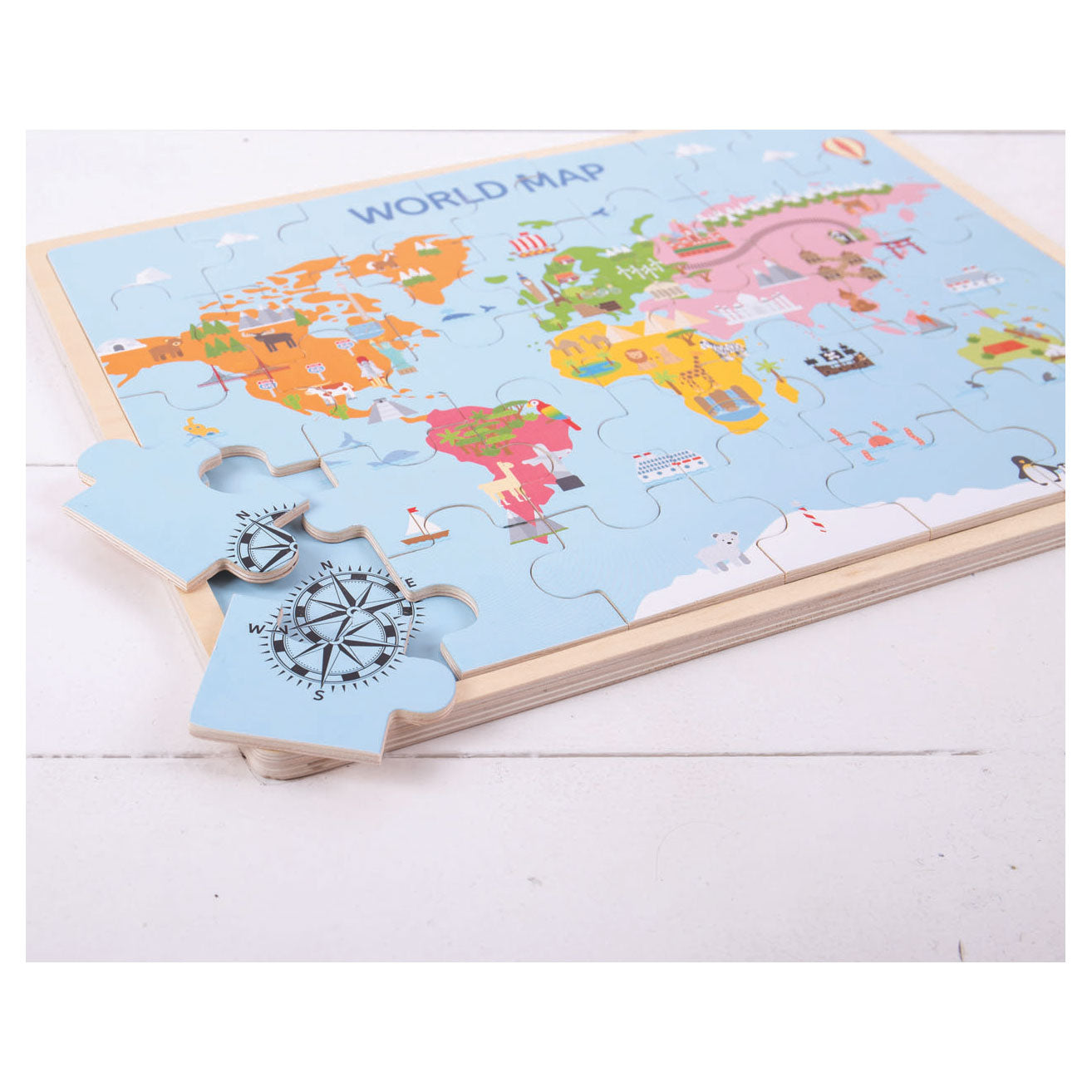 Bigjigs wereldkaart puzzel.