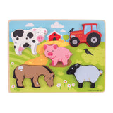 Bigjigs houten puzzel boerderij, 5dlg. - afbeelding 1