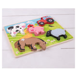 Bigjigs houten puzzel boerderij, 5dlg. - afbeelding 3