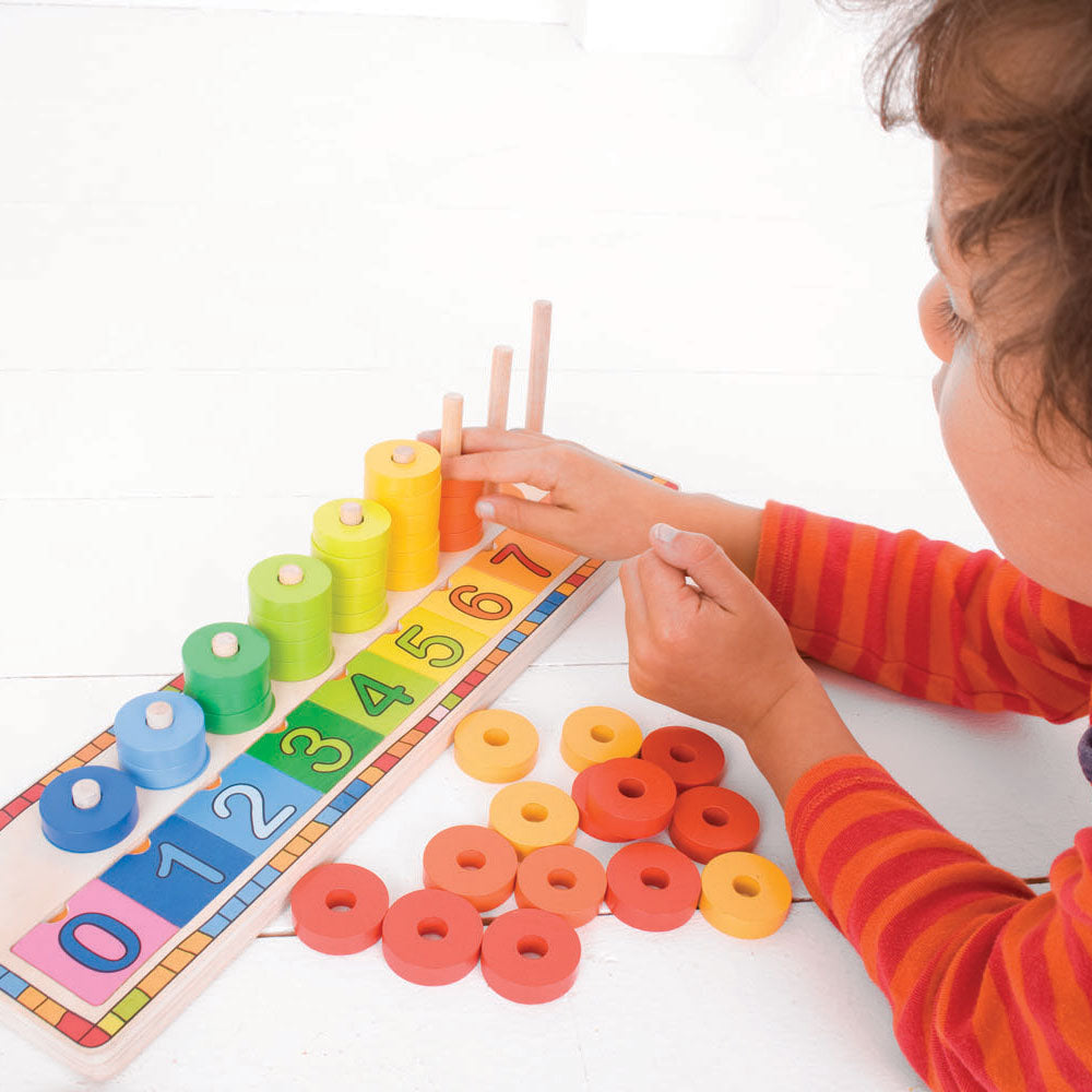 Bigjigs speelgoed leren tellen telraam - green toys