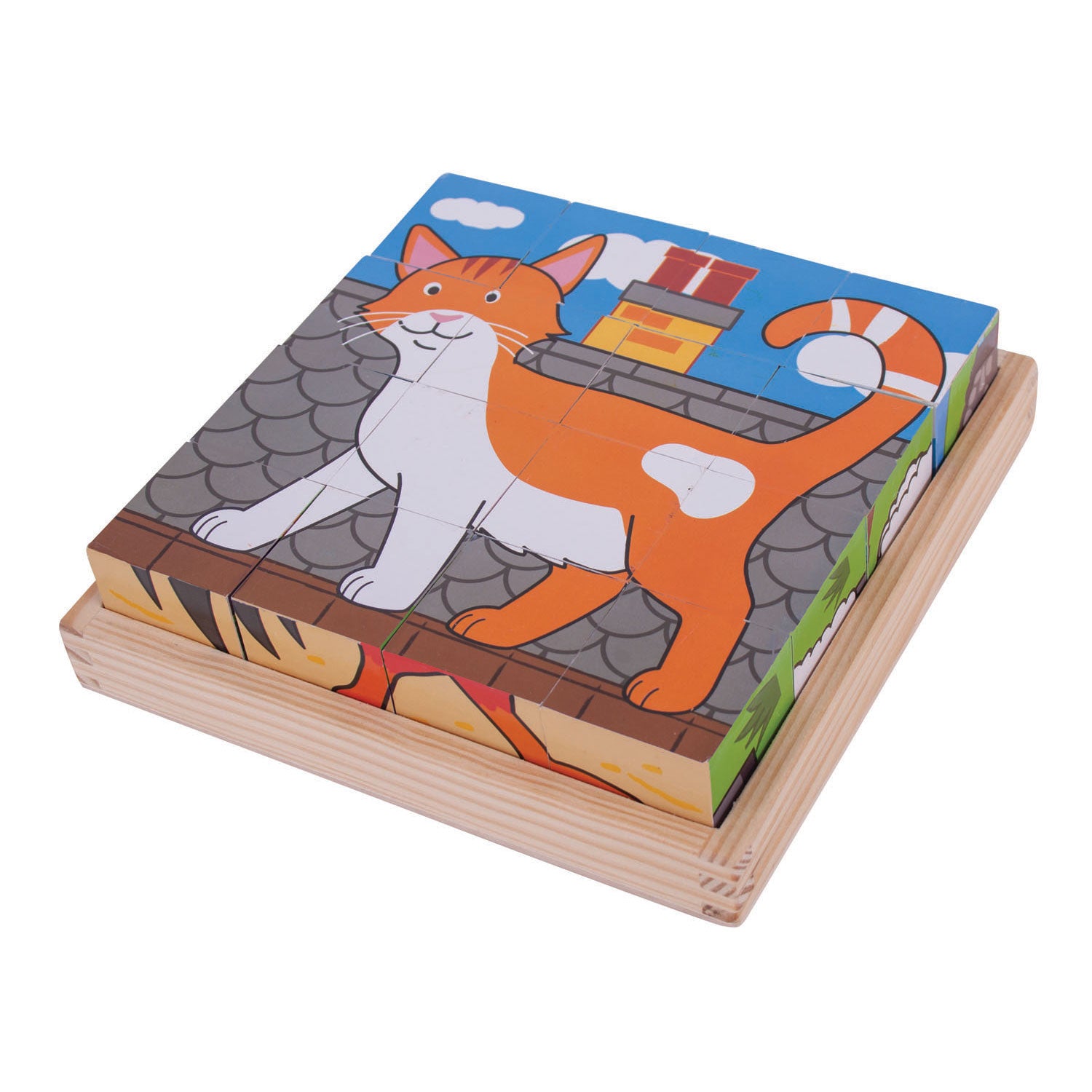 Bigjigs houten blokpuzzel boerderijdieren