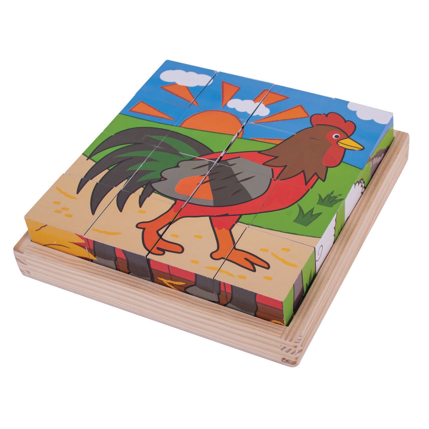 Bigjigs houten blokpuzzel boerderijdieren