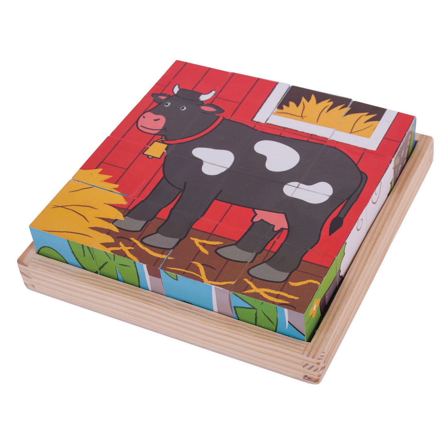 Bigjigs houten blokpuzzel boerderijdieren