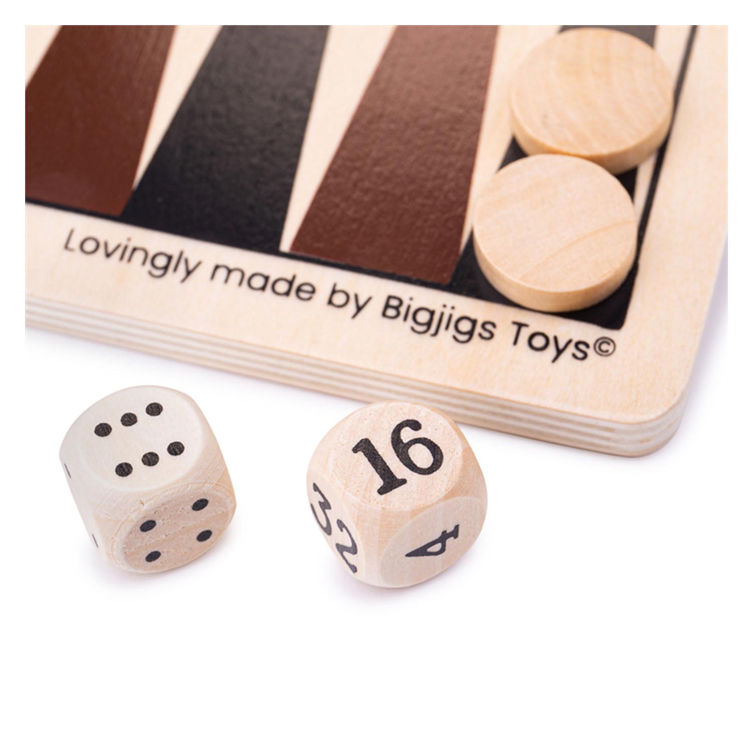 Bigjigs backgammon houten bordspel