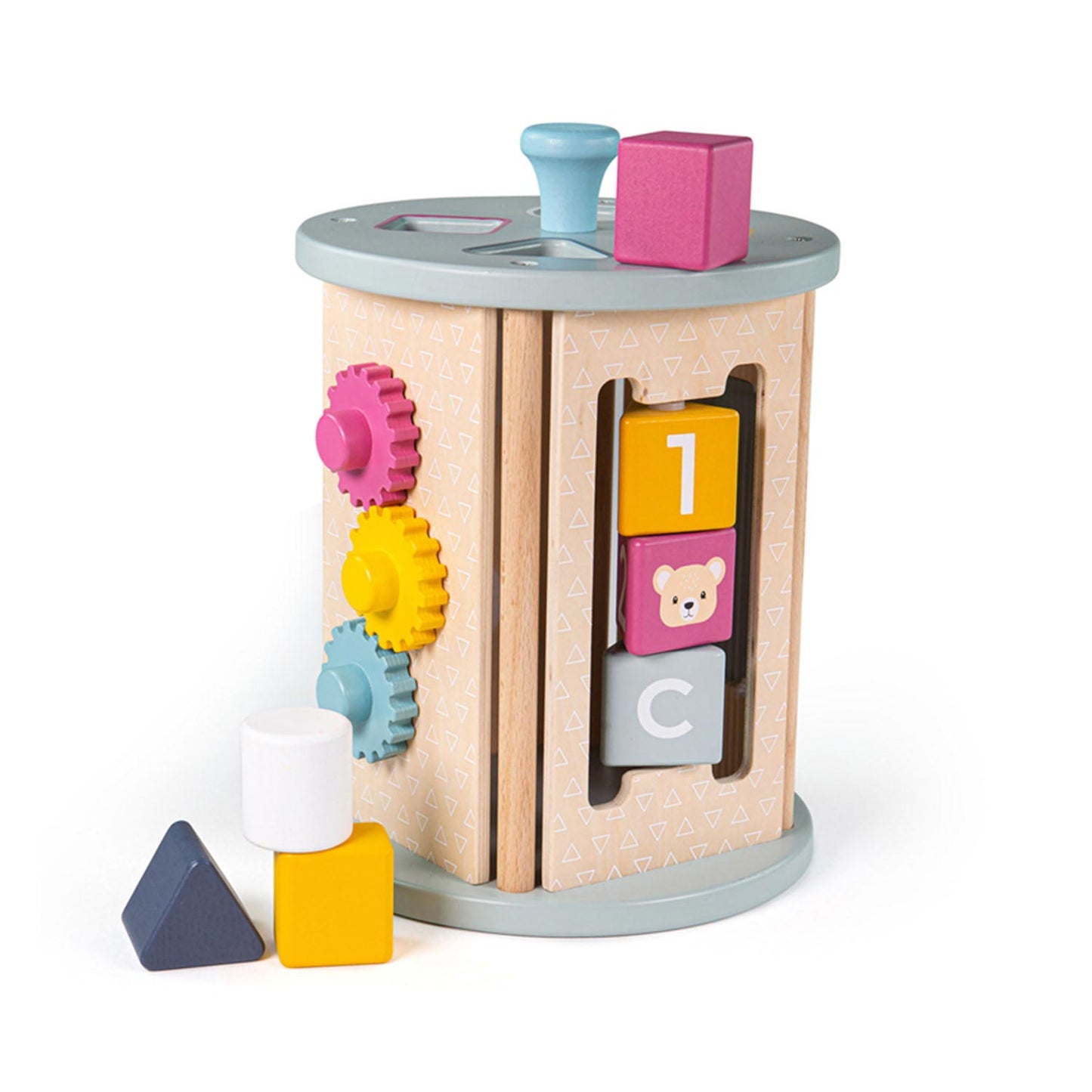 Bigjigs houten activity roller met vormenstoof - - vanaf 18 maanden