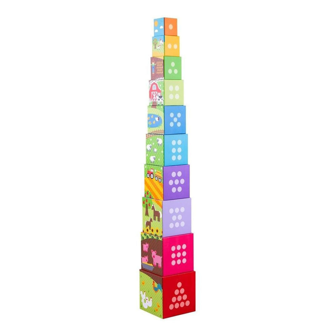 Bigjigs boerderij stapeltoren, 10dlg.