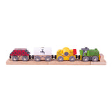 Bigjigs Houten Trein Constructie met Lading - afbeelding 1