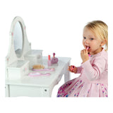 Tidlo houten kaptafel wit met bloemen - afbeelding 2