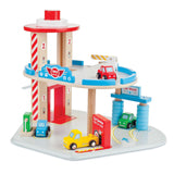 Bigjigs Houten Garage met Wasstraat - afbeelding 1