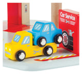 Bigjigs Houten Garage met Wasstraat - afbeelding 3