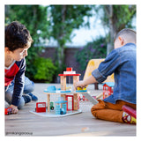 Bigjigs Houten Garage met Wasstraat - afbeelding 4