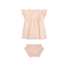 Sunset grid | oranje wit meisjes set strand- muslin