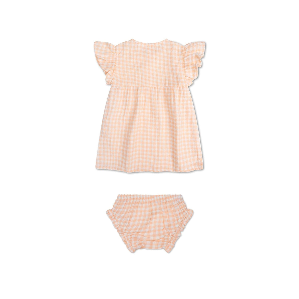 Sunset grid | oranje wit meisjes set strand- muslin