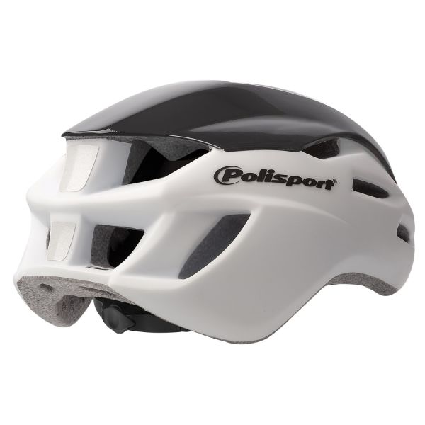 Polisport helm Aero Road mat wit glans zwart geel M 55-58cm