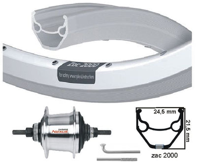 Kgs Achterwiel 28 inch 622 zilver zilver nexus 7 disk centerlock