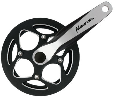 Miranda crankset alfa 1r plus 46 tands 3 32 blad staal crank alu zwart