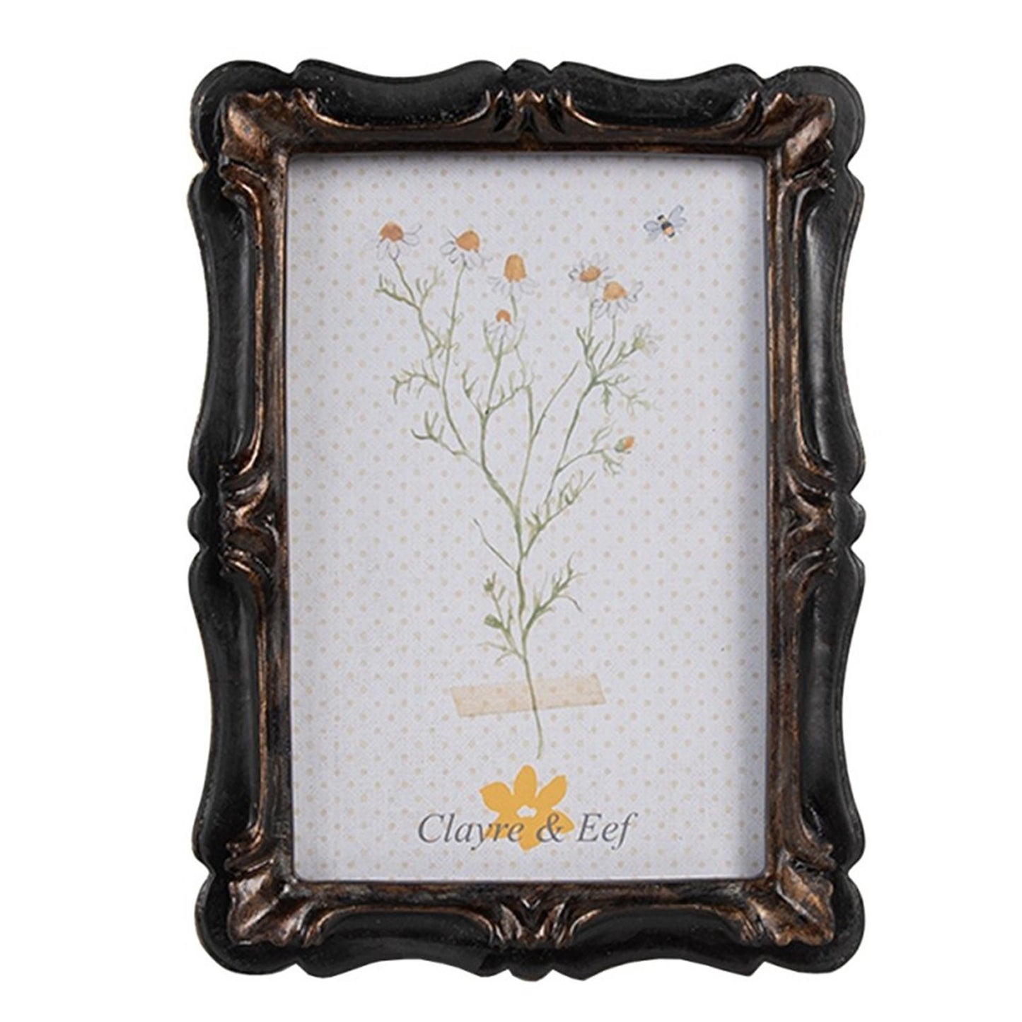 Clayre eef fotolijst zwart bruin 14x2x19cm 10x15cm