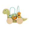 Bigjigs houten duwfiguur diplodocus met kralenframe