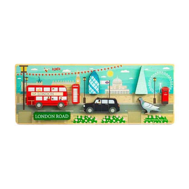 Bigjigs houten londen chunky puzzel, 8st.