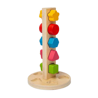Bigjigs houten moeren- en boutentoren, 11dlg.