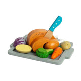 Bigjigs houten gebraden diner speelset, 12dlg. - afbeelding 1