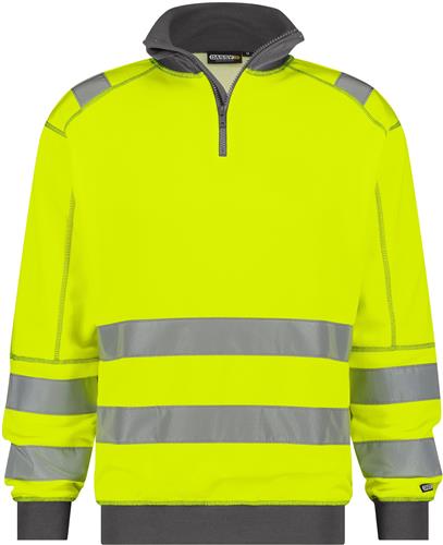 Dassy hoge zichtbaarheidssweater denver geel grijs xl