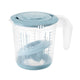 Keeeper kunststof maatbeker anti-slip 1l met deksel en citruspers ø14x15cm nordic blue