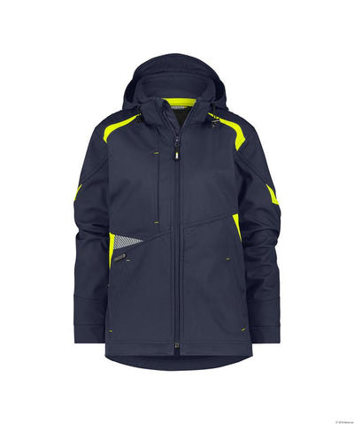 Dassy softshell kalama women polyester nachtblauw fluogeel xl