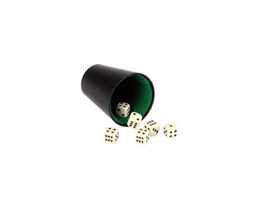 Longfield pokerbeker 9 cm zwart kunstleer