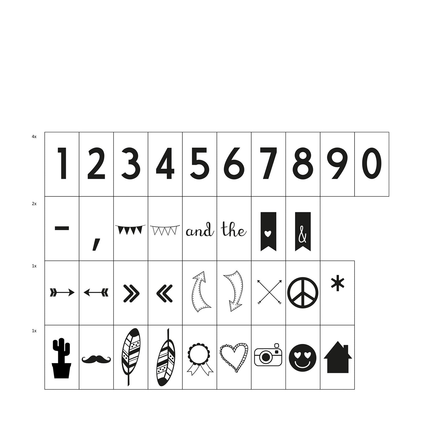 Vaessen creative • lichtbox funky symbols 74stuks