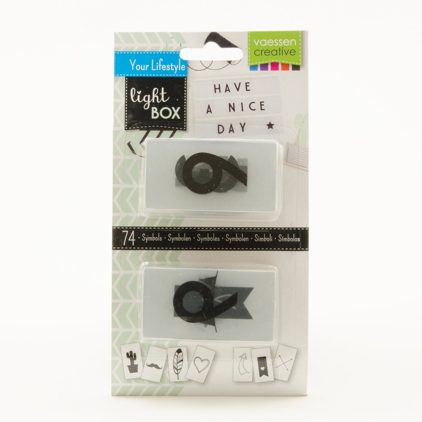 Vaessen creative • lichtbox funky symbols 74stuks