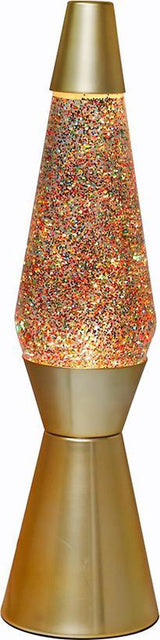 I-total lavalamp - lava lamp - sfeerlamp - 40x11 cm - glas aluminium - 30w - glitter - goud - xl1770 - afbeelding 1