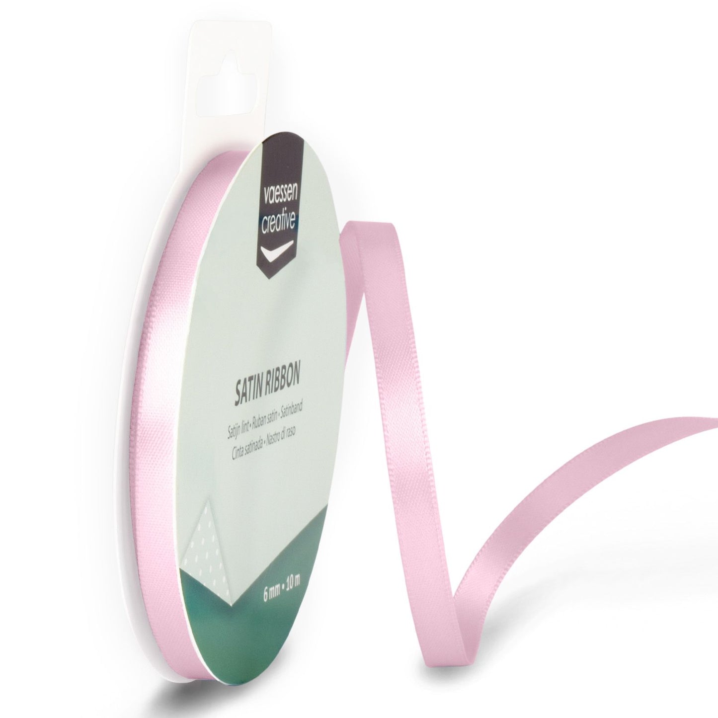 Vaessen creative • satijn lint 6mmx10m pastel roze