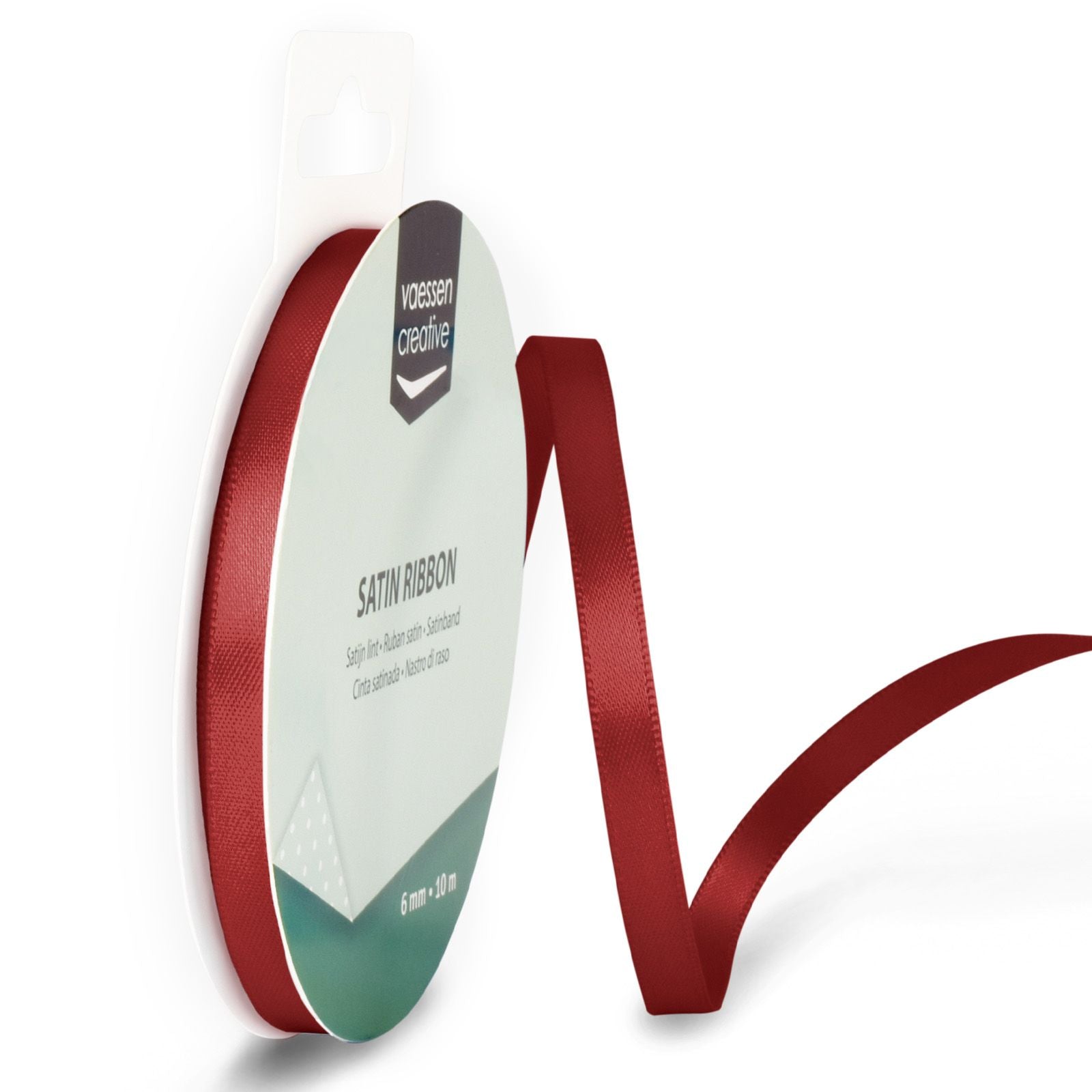 Vaessen creative • satijn lint 6mmx10m rood