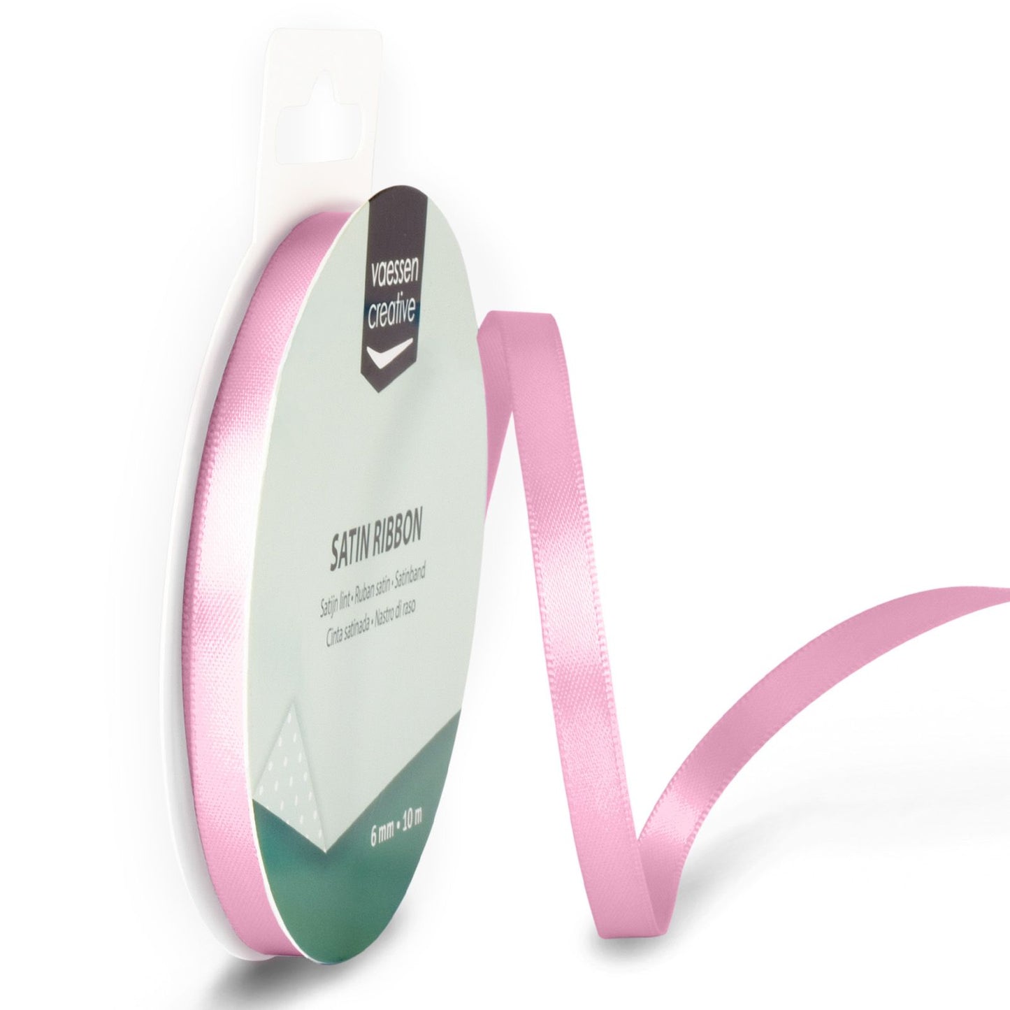 Vaessen creative • satijn lint 6mmx10m licht roze