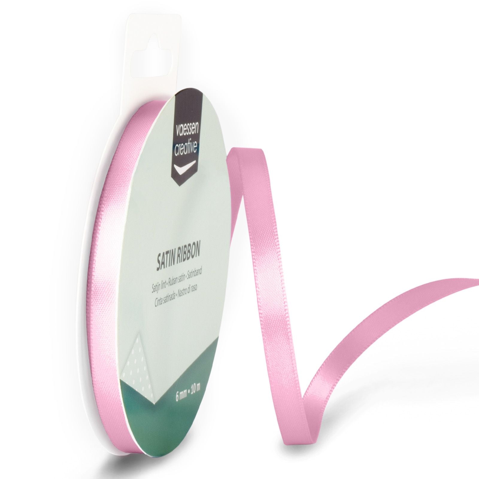 Vaessen creative • satijn lint 6mmx10m licht roze