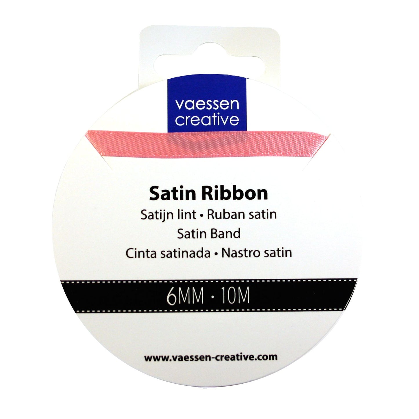 Vaessen creative • satijn lint 6mmx10m licht roze