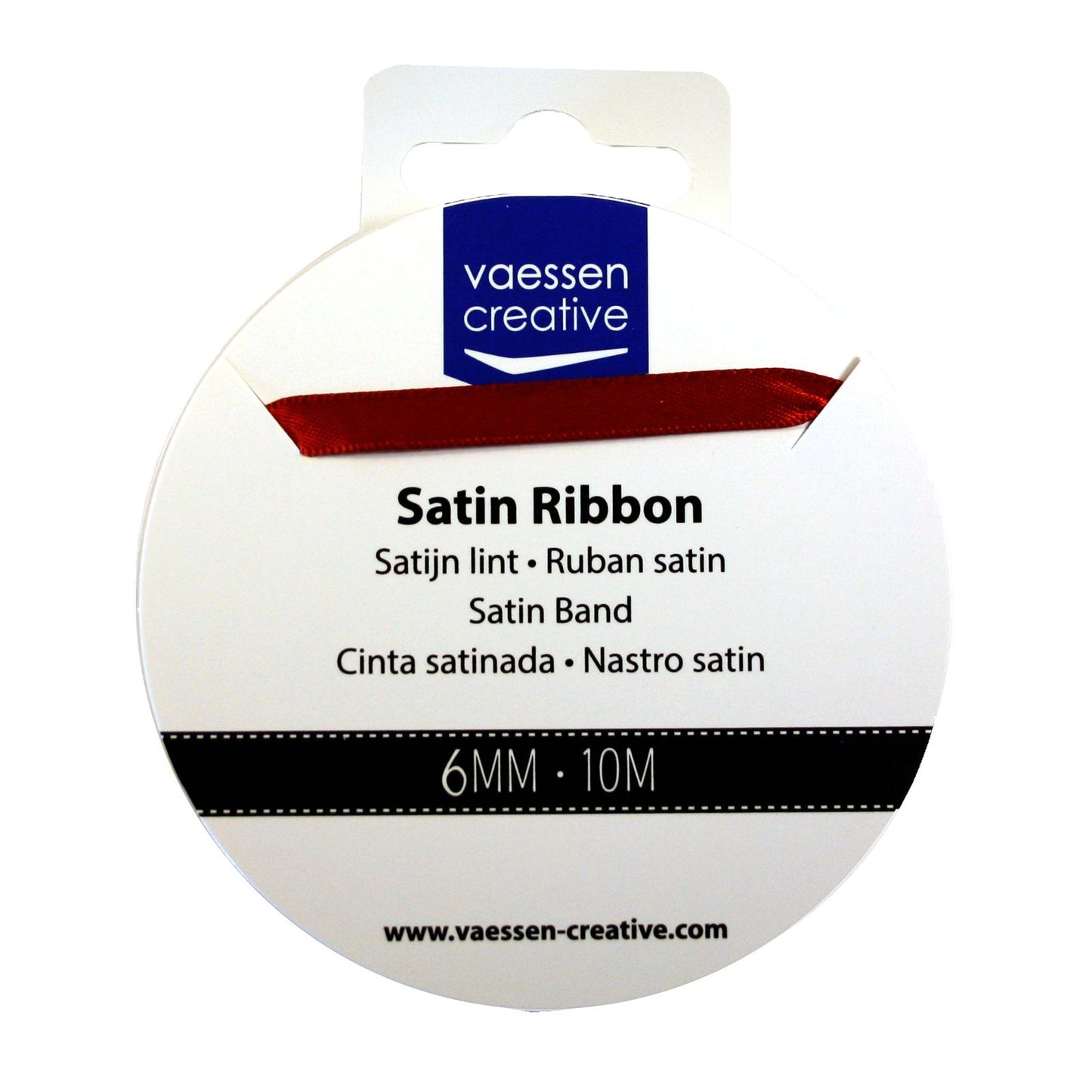Vaessen creative • satijn lint 6mmx10m donker rood