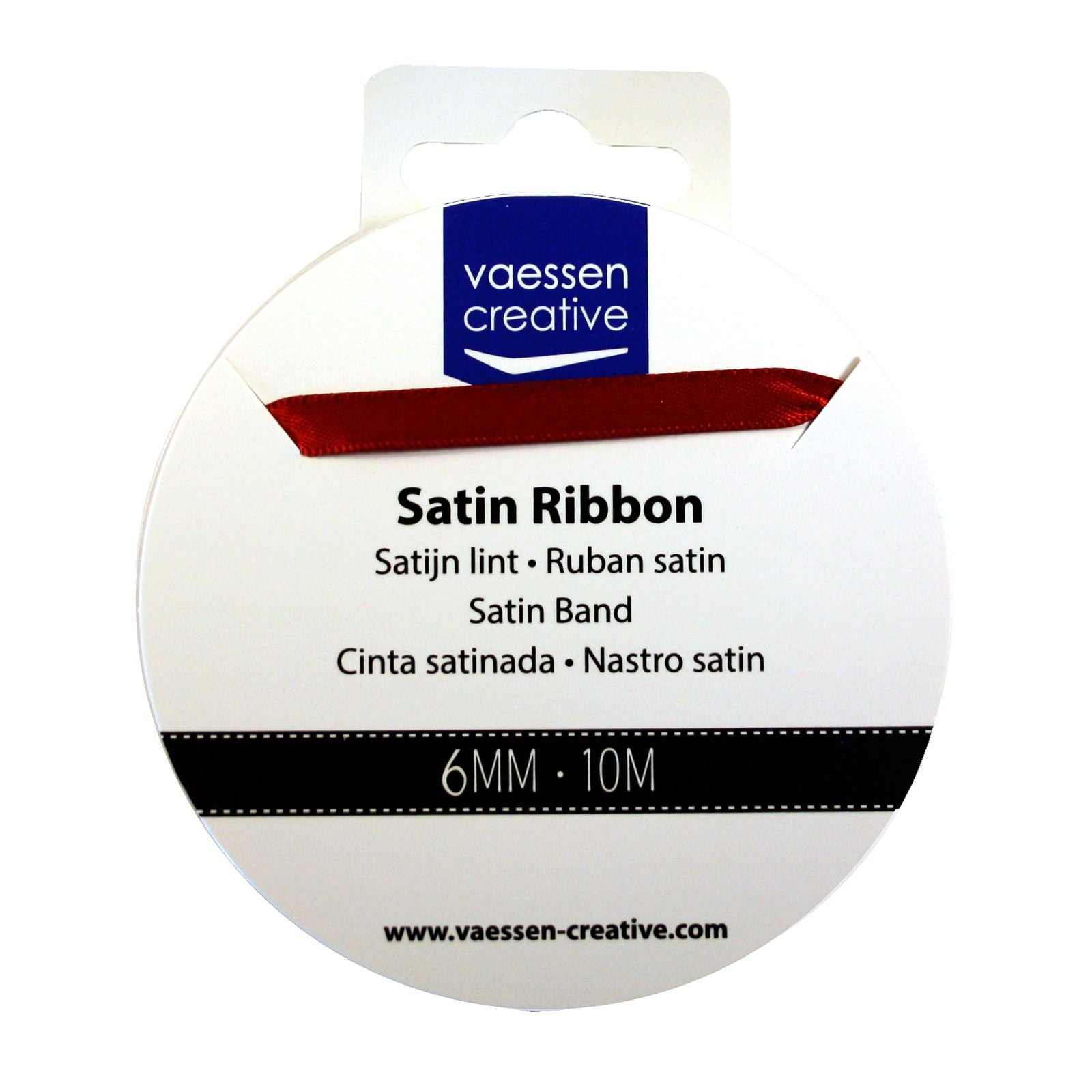 Vaessen creative • satijn lint 6mmx10m donker rood