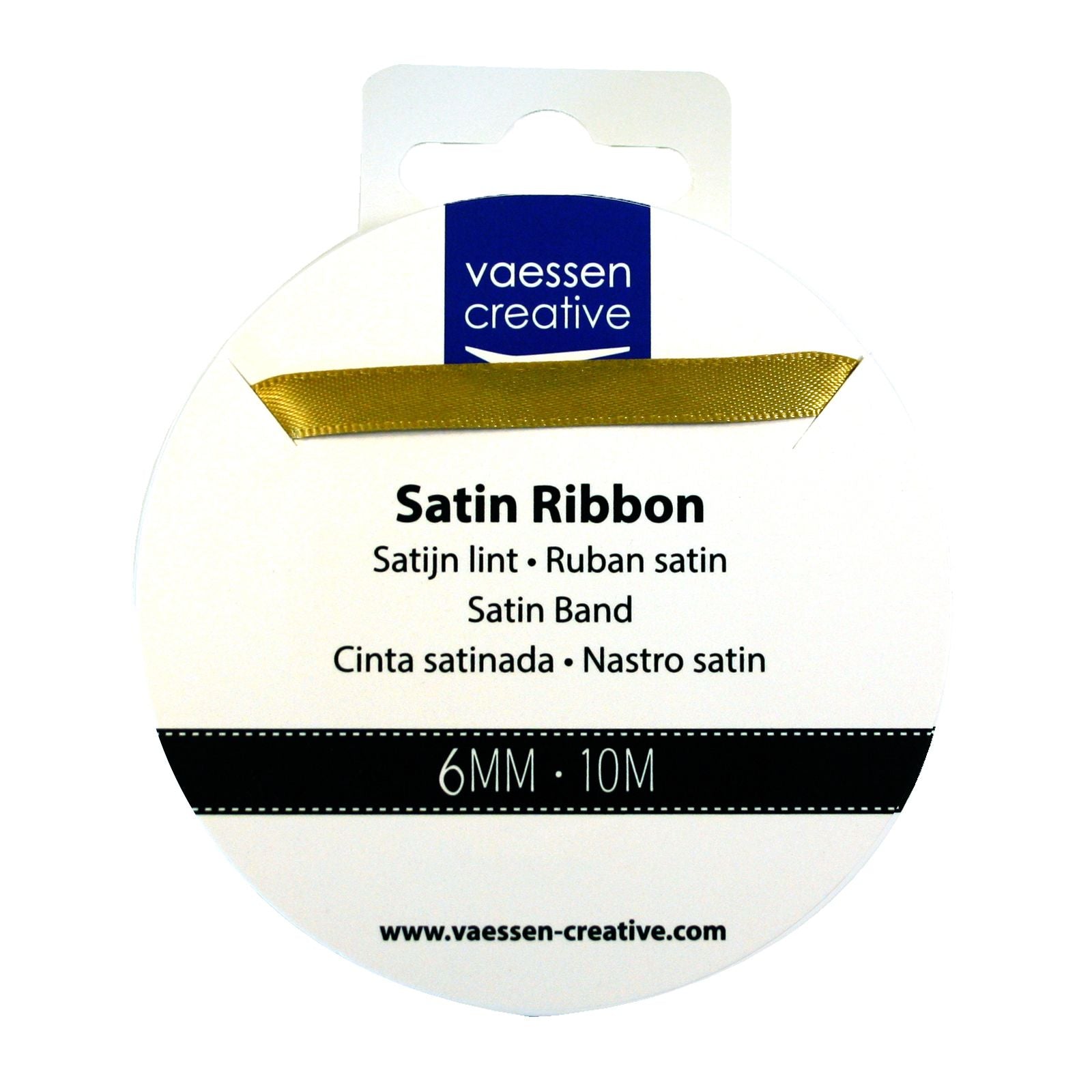 Vaessen creative • satijn lint 6mmx10m goud