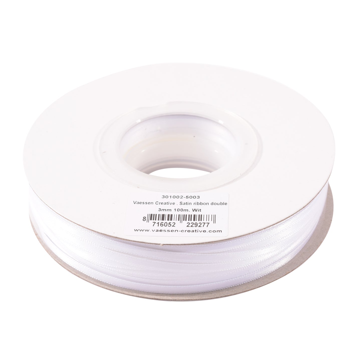 Vaessen creative • satijn lint 3mmx100m wit