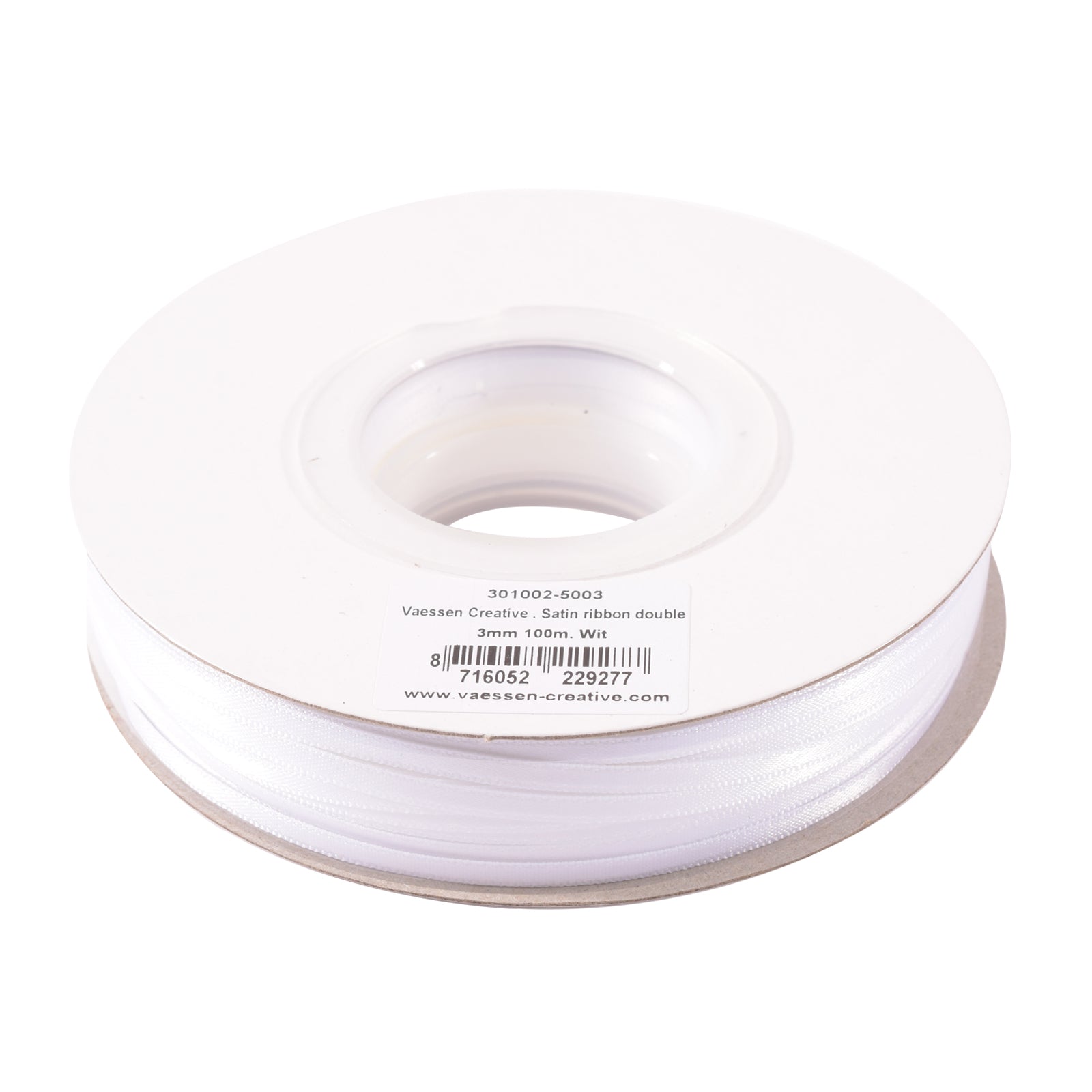 Vaessen creative • satijn lint 3mmx100m wit