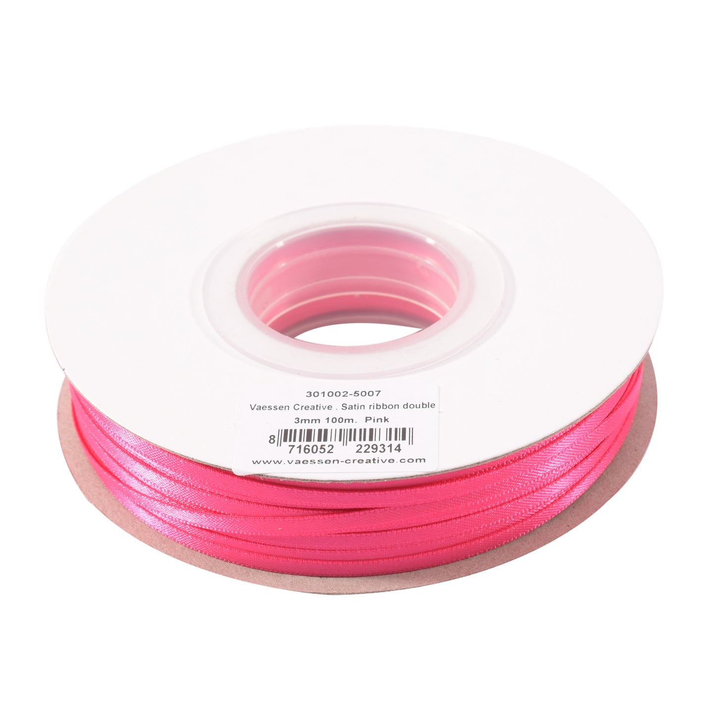 Vaessen creative • satijn lint 3mmx100m roze