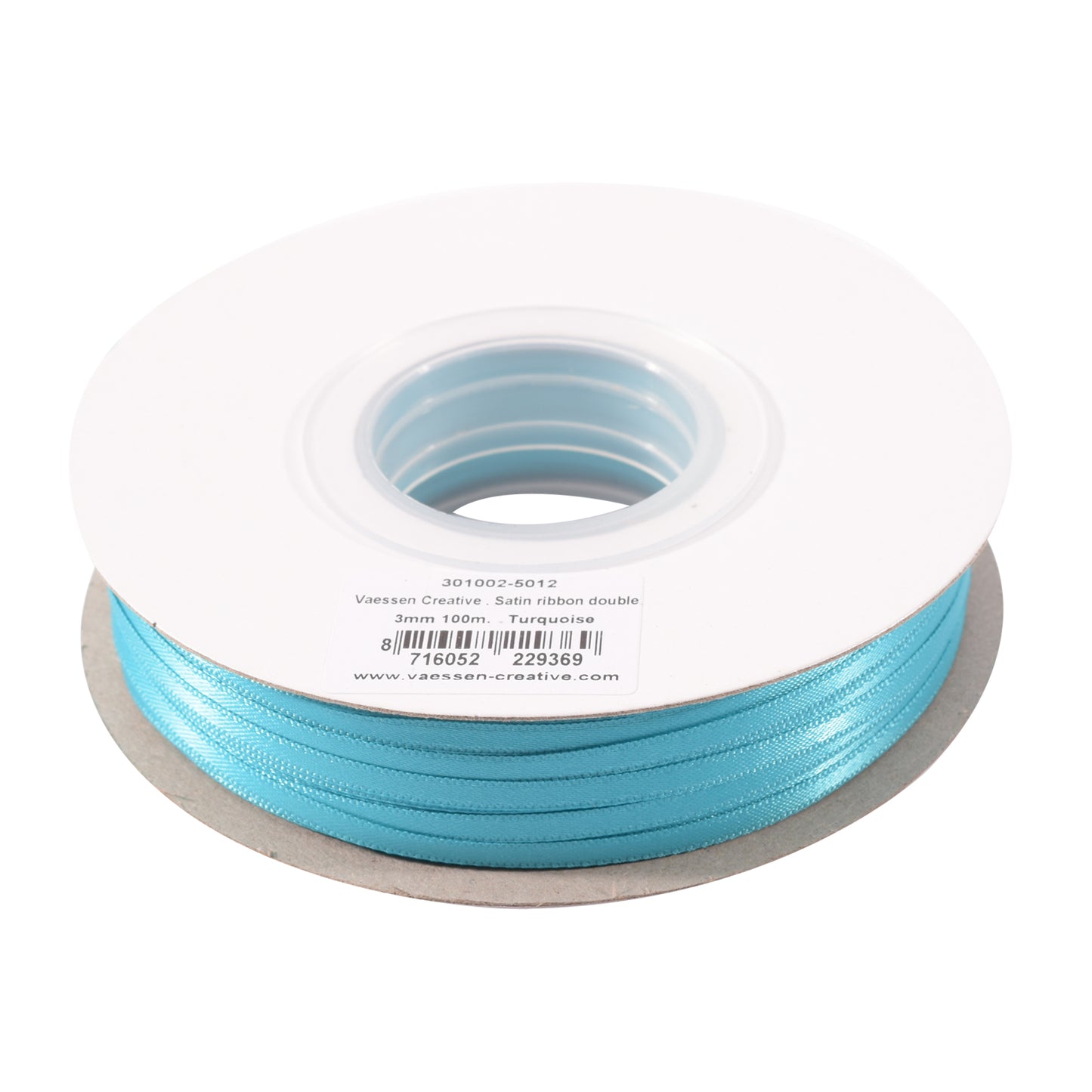 Vaessen creative • satijn lint 3mmx100m turquoise