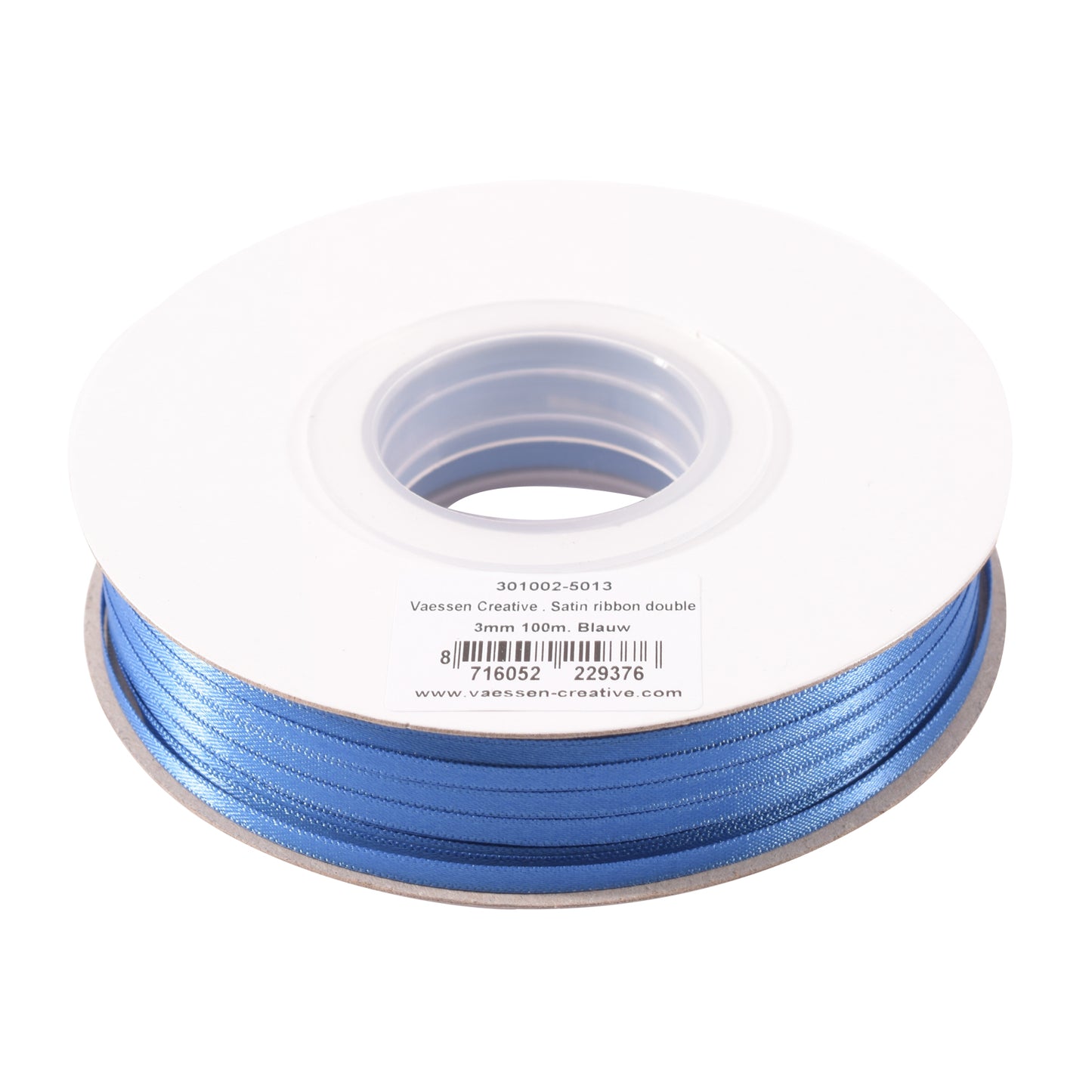 Vaessen creative • satijn lint 3mmx100m blauw