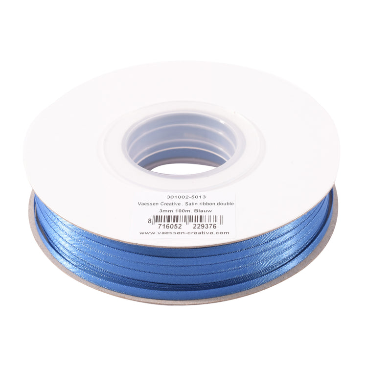 Vaessen creative • satijn lint 3mmx100m blauw