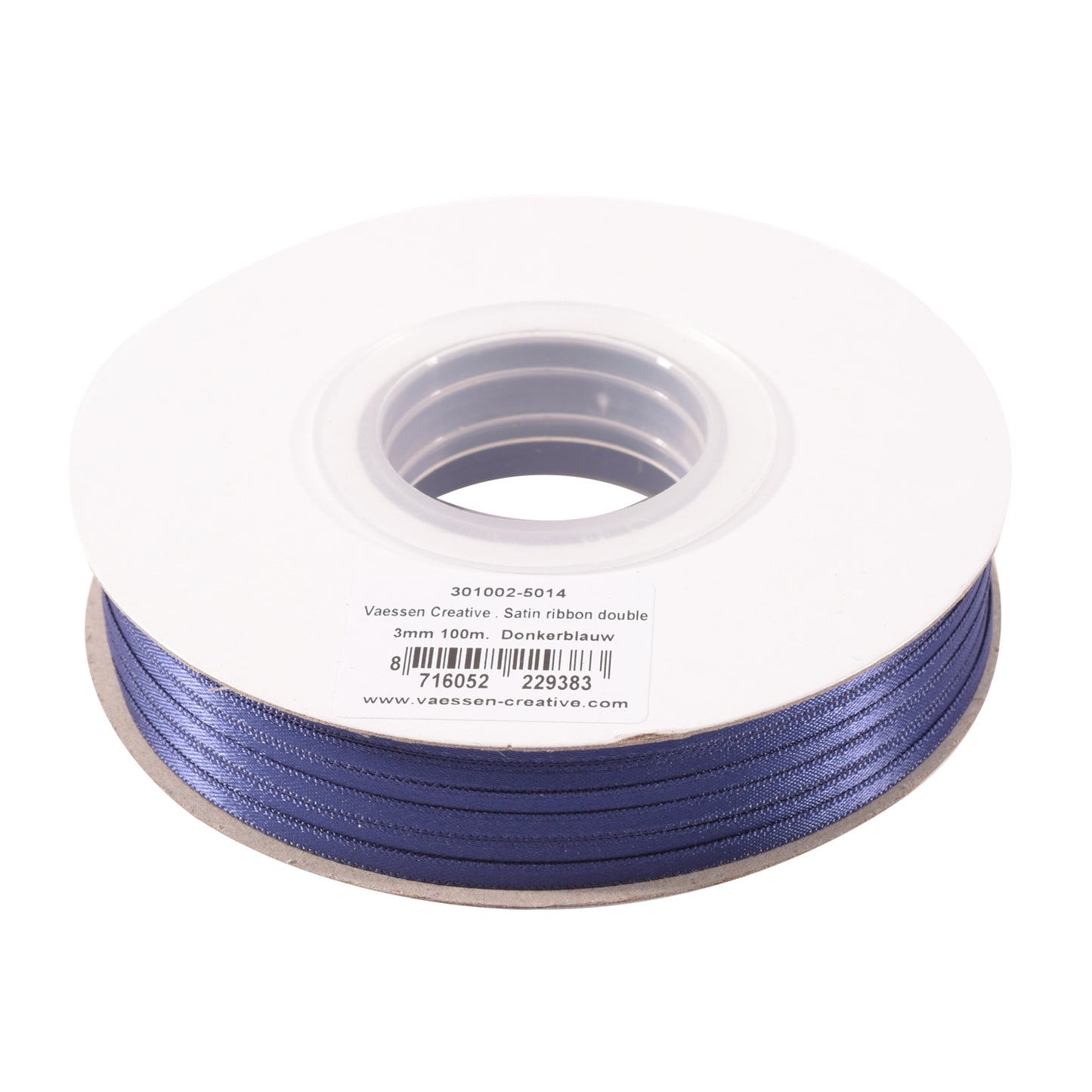 Vaessen creative • satijn lint 3mmx100m donker blauw