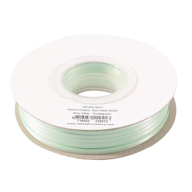 Vaessen creative • satijn lint 3mmx100m pastelgroen