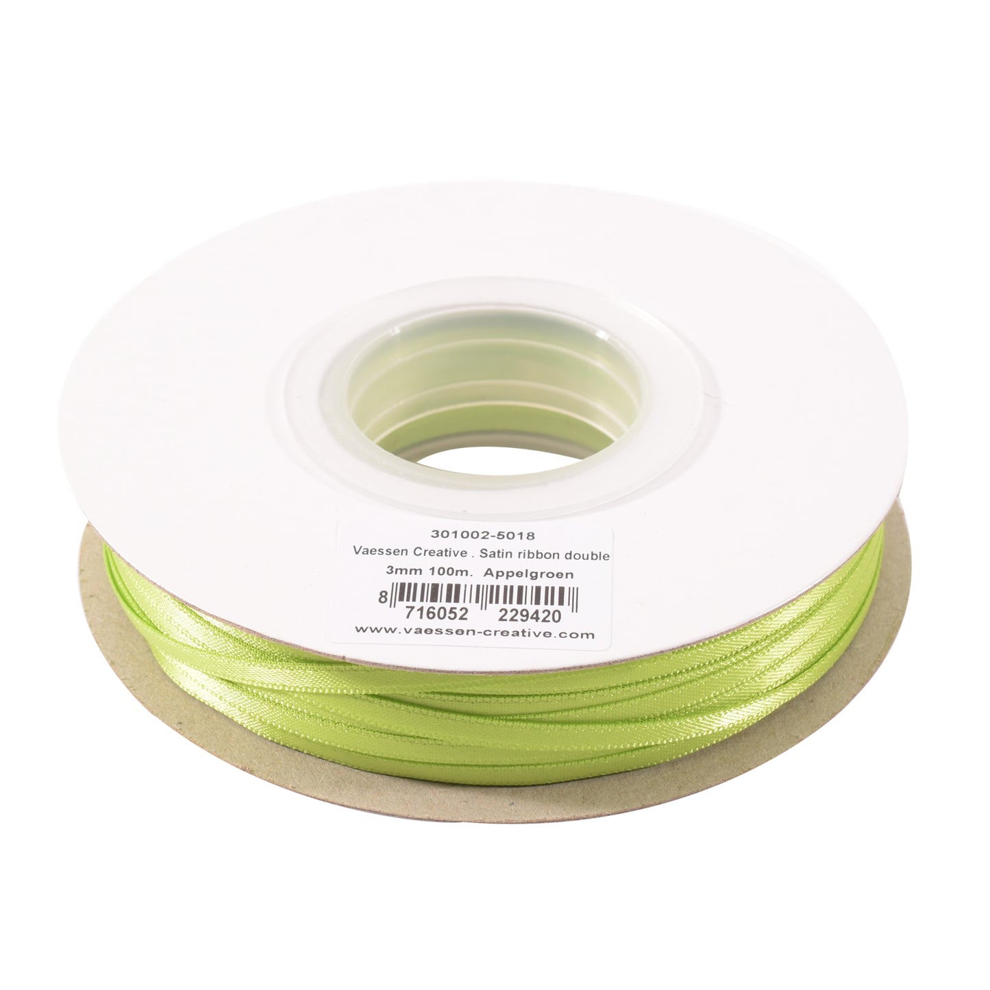Vaessen creative • satijn lint 3mmx100m licht groen